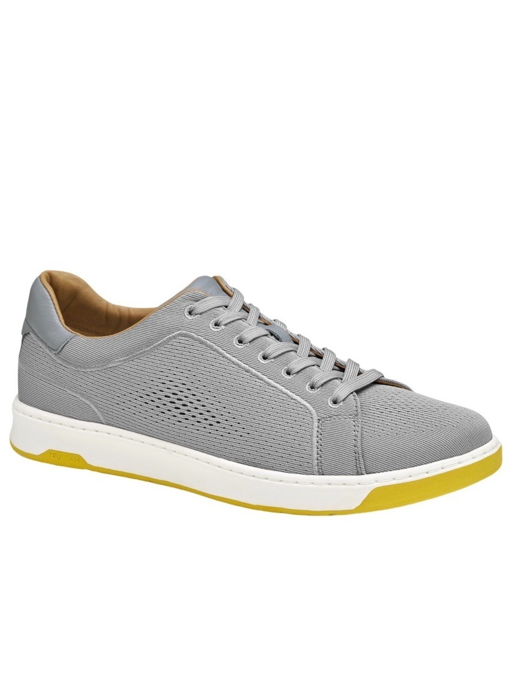 Johnston & Murphy Daxton Knit Lace-Up Sneakers Gray/Yellow TruFoam Men’s 9 NWOB.